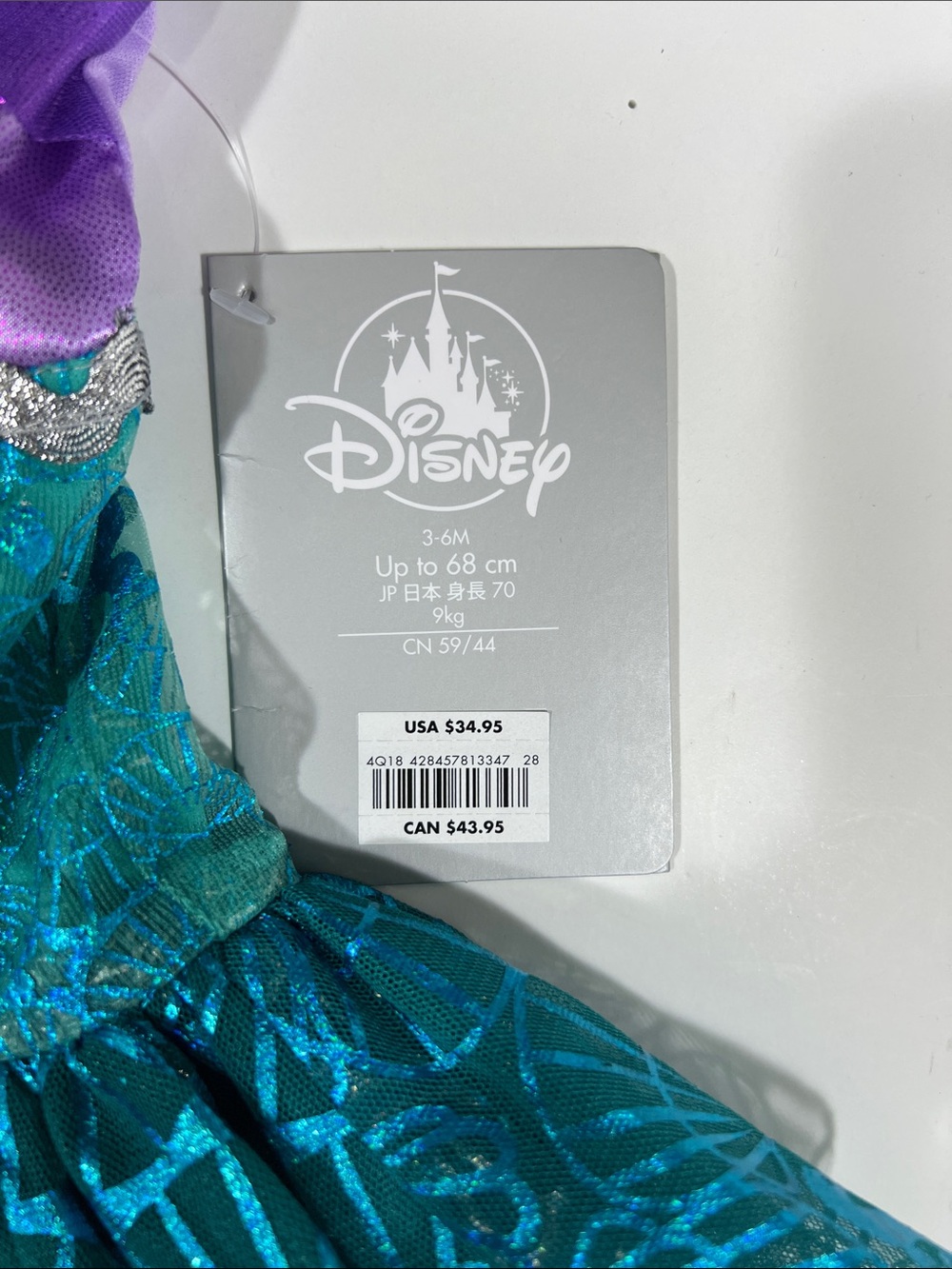Disney Baby Ariel Toddler Costume Dress - Picture 2 of 5